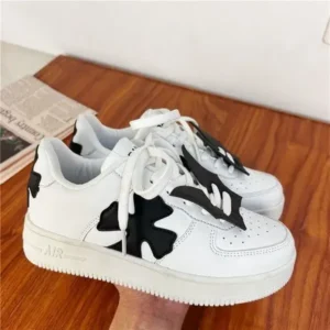 Curvefoot Women Fashion Round Toe Cross Platform Sneakers