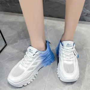 Curvefoot Women Fashion Round Toe Breathable Mesh Gradient Sneakers