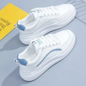 Curvefoot Women Fashion Round Toe Lace-Up Sneakers