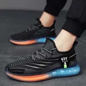 Curvefoot Men'S Casual Jelly Color Sole Breathable Mesh Sneakers