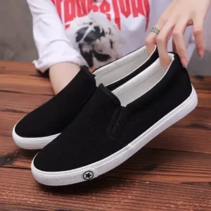 Curvefoot Men'S Casual Solid Color Wear-Resistant Canvas Shoes