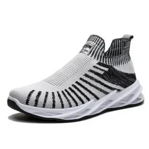 Curvefoot Men'S Fashion Mesh Breathable Lightweight Stripe Sneakers