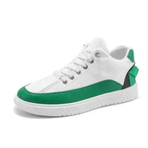 Curvefoot Men'S Fashion Color Matching Pu Simple Sneakers