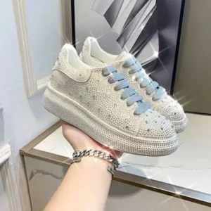 Curvefoot Casual Rhinestone Platform Sneakers