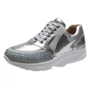 Curvefoot Women Fashion Rhinestones Sneakers