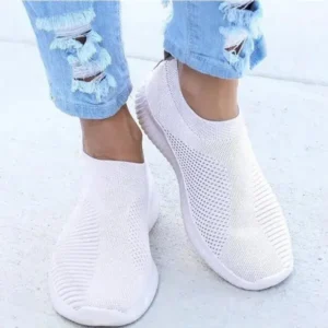 Curvefoot Women Casual Sports Mesh Breathable Design Solid Color Wedge Sneakers