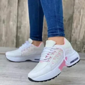 Curvefoot Women Fashion Casual Lace Up Design Air Cushion Platform Sneakers