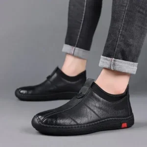 Curvefoot Men Casual Non-Slip Flat Pu Shoes