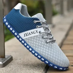 Curvefoot Men Casual Color Matching Breathable Mesh Flat Shoes