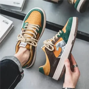 Curvefoot Men Fashion Breathable Color Matching Casual Sneakers