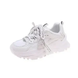 Curvefoot Women Casual Autumn Spring Mesh Cloth Lace-Up Breathable Sports Sneakers