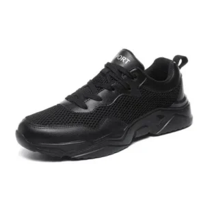 Curvefoot Men Fashion Pu Mesh Breathable Sneakers