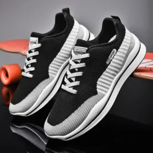 Curvefoot Men'S Casual Color-Block Mesh Breathable Soft-Soled Sneakers