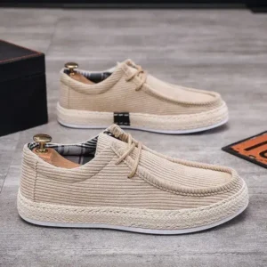 Curvefoot Men'S Fashion Breathable Stripe Canvas Shoes