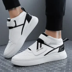 Curvefoot Men'S Fashion Thick-Soled Breathable Pu Stitching Sneakers