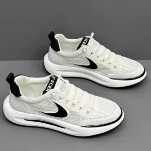 Curvefoot Men Fashion Color Block Breathable Mesh Low Top Sneakers