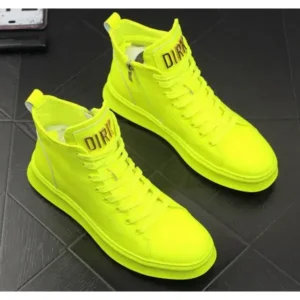 Curvefoot Men'S Fashion Bright Color High-Top Sneakers