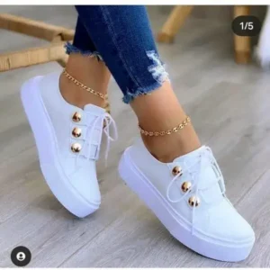 Curvefoot Women Plus Size Casual Platform Sneakers