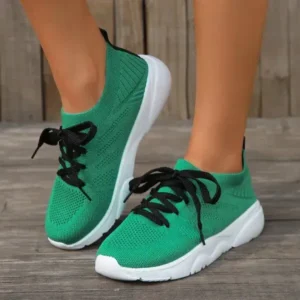 Curvefoot Women Fashion Casual Fly-Woven Breathable Sneakers