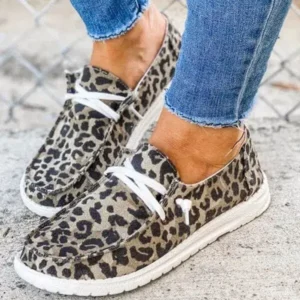 Curvefoot Women Leopard Casual Flat Loafers Shoes