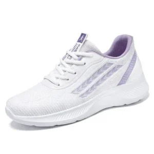 Curvefoot Women Fashion Plus Size Mesh Breathable Lace-Up Sneakers