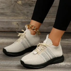 Curvefoot Women Fashion Casual Flying Mesh Breathable Thick-Soled Sneakers