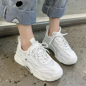 Curvefoot Women Fashion Casual Mesh Breathable Thick-Soled Sneakers