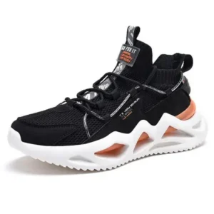 Curvefoot Men Spring Autumn Fashion Casual Colorblock Mesh Cloth Breathable Rubber Platform Shoes Sneakers