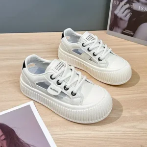 Curvefoot Women Fashion Breathable Hollow Casual Sneakers Thick Soled Sneakers