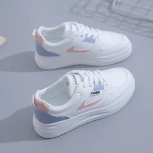 Curvefoot Women Fashion Round Toe Thin Strap Platform Sneakers