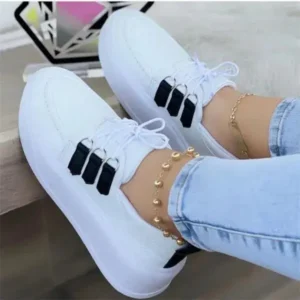 Curvefoot Women Fashion Lace-Up Sneakers