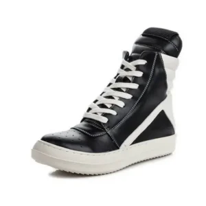 Curvefoot Women Fashion Casual Black White Inverted Triangle High Top Shoes