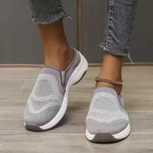 Curvefoot Women Fashion Fly Knit Casual Colorblock Flat Sneakers